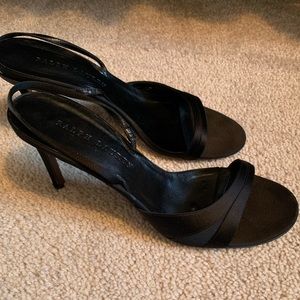 Ralph Lauren purple label satin sling back pumps
